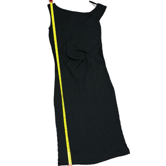 bebe Black Asymmetrical Sleeve Bodycon Dress - Picture 7 of 7